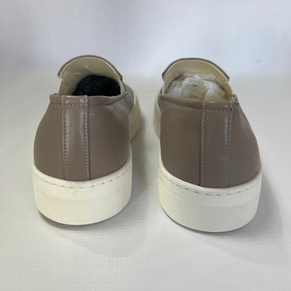 Common Projects Slip-On Leather Sneakers EU 42 US 9 Taupe Brown Italy Luxury